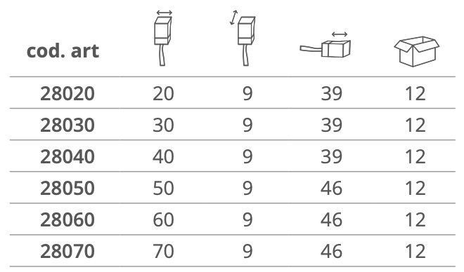 Dimensioni PENNELLESSA